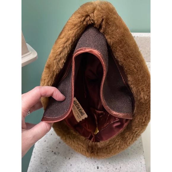 Vtg North King JJ Seifter & Sons rich Brown Crossack Hat with Flaps Sz S small main image 8